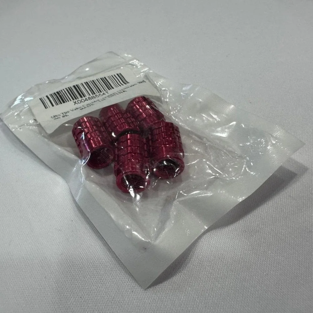 Sealed Hyundai Red Automotive‎ Tire Valve Stem Caps (qty 4)